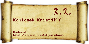 Konicsek Kristóf névjegykártya