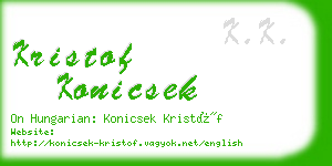 kristof konicsek business card